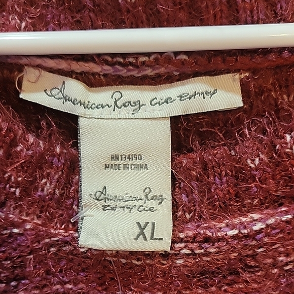 American Rag Red Chunky Knit Crew Neck Sweater - Picture 2 of 7